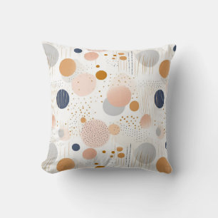 Almofada Design de cor azul e Abstrato castanhoFolha