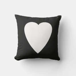 Almofada Design de Coração em Pastel Escuro e Branco