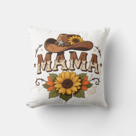 Almofada Design de Cowgirl Girassol Mãe Ocidental
