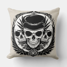 Almofada Design de crânio com Asas e Símbolos