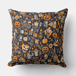 Almofada Design de Dia das Bruxas Cubismo