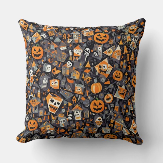 Almofada Design de Dia das Bruxas Cubismo (Frente)