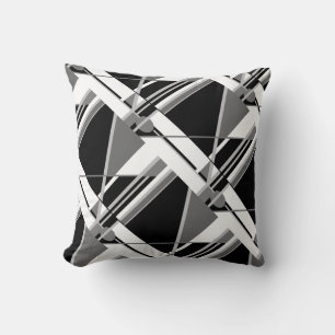 Almofada Design de diagnóstico Abstrato preto e branco