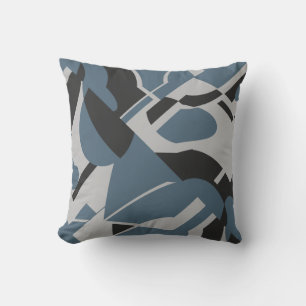 Almofada Design de Diagnóstico Preto-Negrito da Cinza Azul