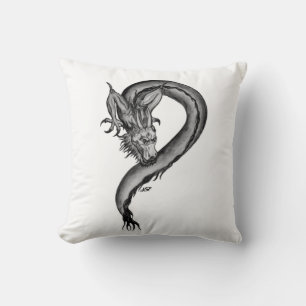 Almofada Design de dragão preto e branco