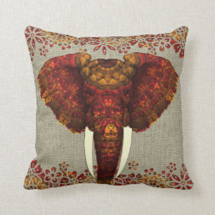 Almofada Design de elefante decorado com ornamentado