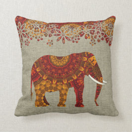 Almofada Design de Elefante Indiano Decorado do ornamentado