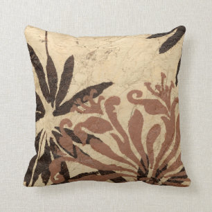 Almofada Design de Estêncil Floral com Folhas de Tawny