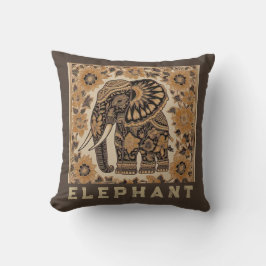 Almofada Design de estilo vintage em elefante de Batik, ret