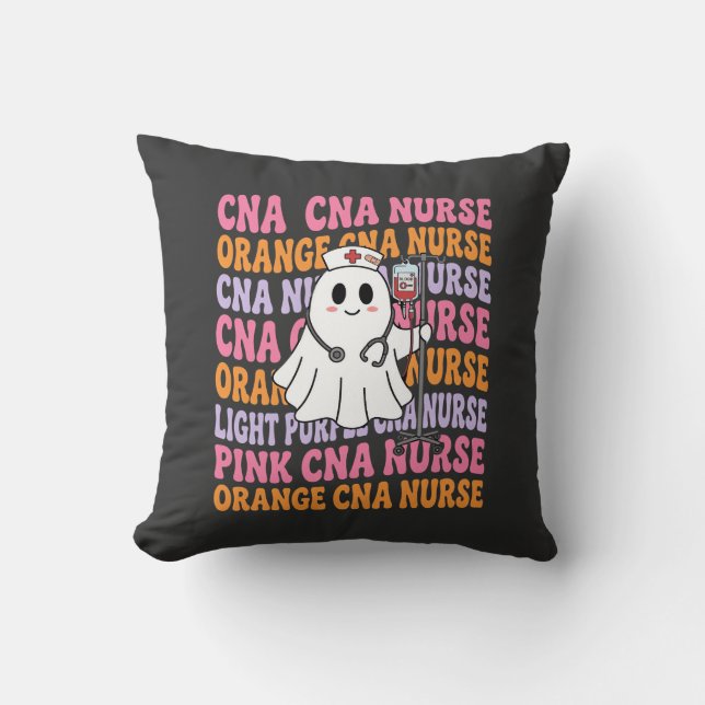 Almofada Design de Fantasma de Enfermeira CNA de Halloween (Frente)