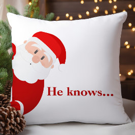 Almofada Design de Férias do Papai Noel Espiando