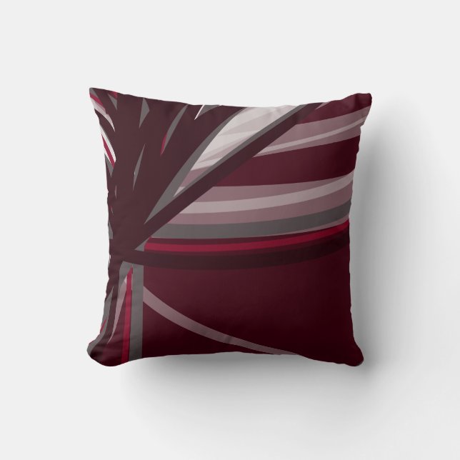 Almofada Design de Fita de Abstrato Moderna Burgundy (Frente)