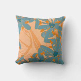 Almofada Design de Folha Contemporâneo Pêssego