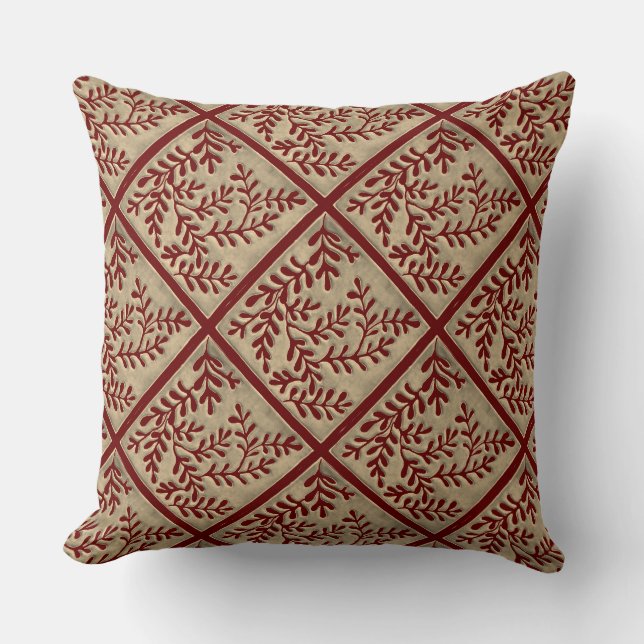 Almofada design de folhagem travesseiro decorativo (Frente)