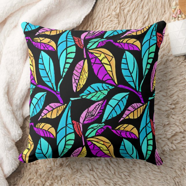 Almofada Design de Folhas de Vidro Estendidas (Cobertor)