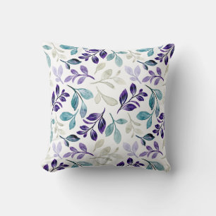 Almofada Design de Folhas Harmoniosas em Aquarela