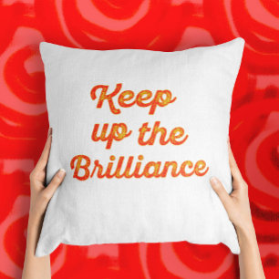 Almofada Design de Fonte Amarela Laranja com Mensagem Motiv