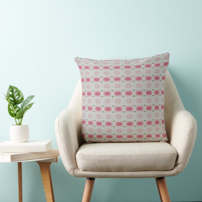 Almofada Design de forma branca com um padrão rosa (Cadeira)