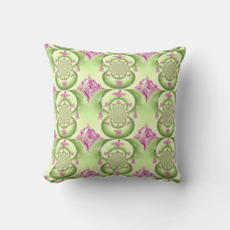 Almofada Design de Fractal Verde e Roxo