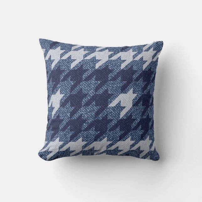 Almofada Design de Fundo dos Jeans de Tartan Houndstooth (Frente)