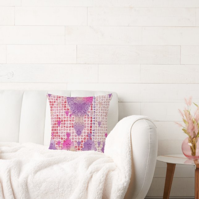 Almofada design de fundo roxo com pontos (Sofá)
