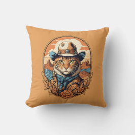 Almofada Design de Gato Cowboy Vintage