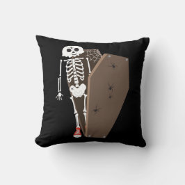 Almofada Design de Halloween de Skeleton e Coffin
