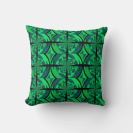 Almofada Design de Hélice Verde e Preto