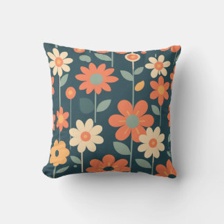 Almofada Design de Ilustração Floral Negrito