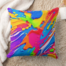 Almofada Design de Intermitência de Cor do Splatter Vibrant