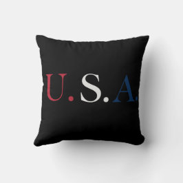 Almofada Design De Letra Azul E Branco Vermelho Dos Eua