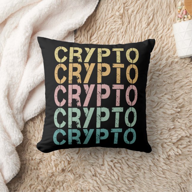 Almofada Design De Letra Retro De Criptomoeda (Cobertor)