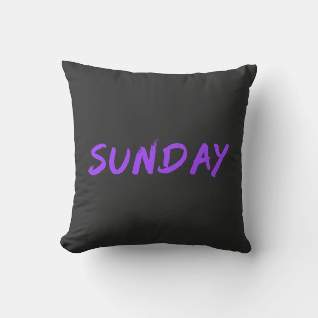 Almofada Design de Letras Domingo em Roxo (Frente)