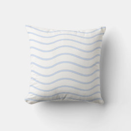 Almofada Design de Listras Onduladas em Branco e Azul Bebê