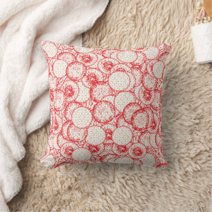 Almofada Design de matérias têxteis isoladas com vermelho, 