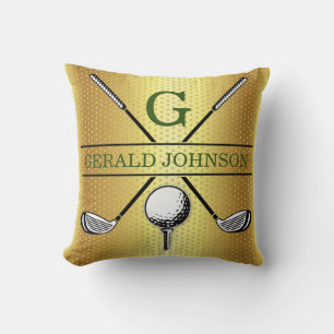 Almofada Design de monograma de golfe com manchas de ouro