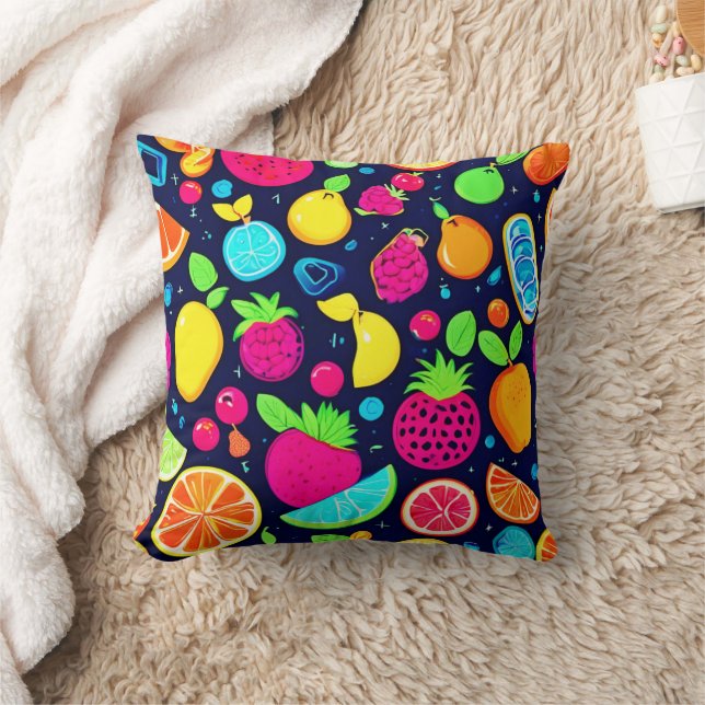 Almofada Design de mosaico Fruta brilhante (Cobertor)