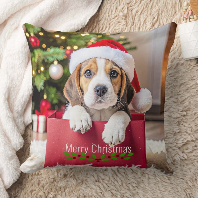 Almofada Design de Natal de Cachorrinho Beagle, (Cobertor)