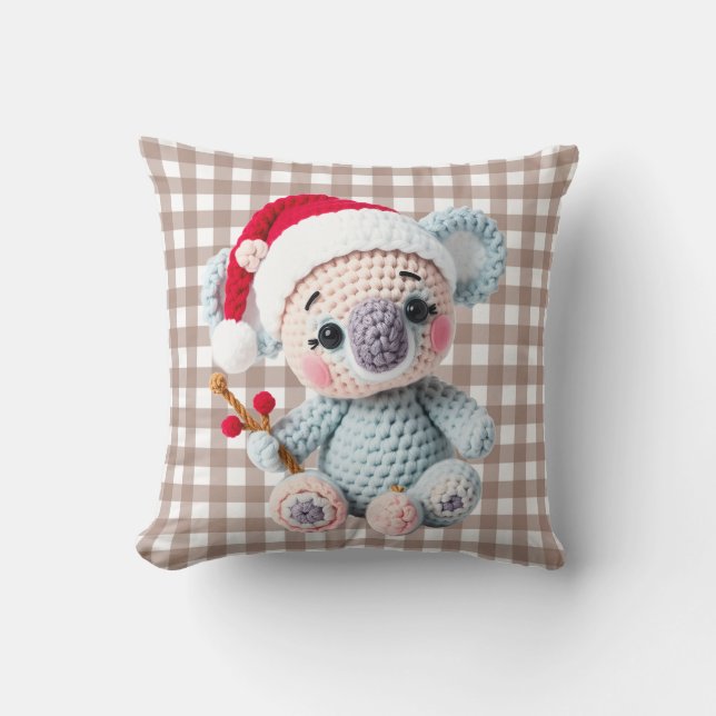 Almofada Design de Natal de Coala com Gancho de Entalhe de  (Frente)