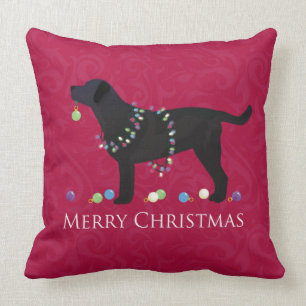 Almofada Design de Natal Merry Black Lab