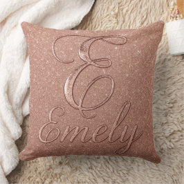Almofada Design de nome de brilho Dourado do Rosa personali