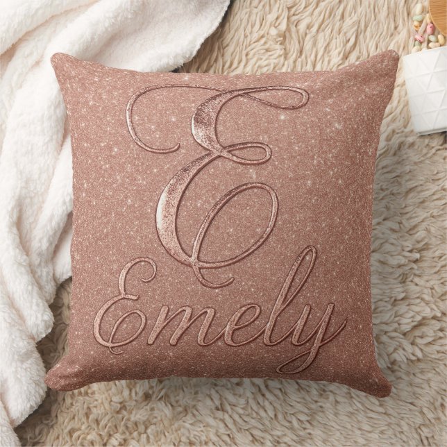 Almofada Design de nome de brilho Dourado do Rosa personali (Cobertor)