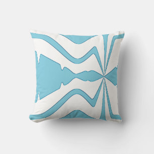 Almofada Design de onda de som Abstrato aqua preto em branc