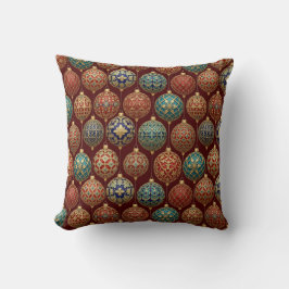 Almofada Design de Ornamento Luxuoso Clássico Vermelho Azul