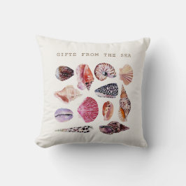 Almofada Design de Padrão de Conchas de Praia Suaves