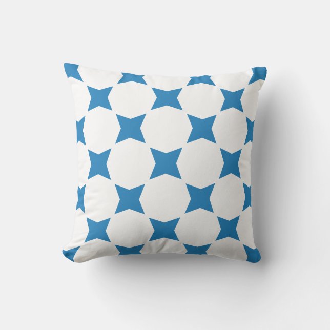 Almofada Design de padrão de estrela azul pastel real e bra (Frente)