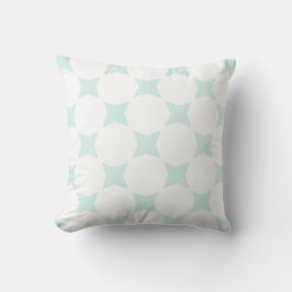 Almofada Design de padrão de estrela pastel branco e ciano 