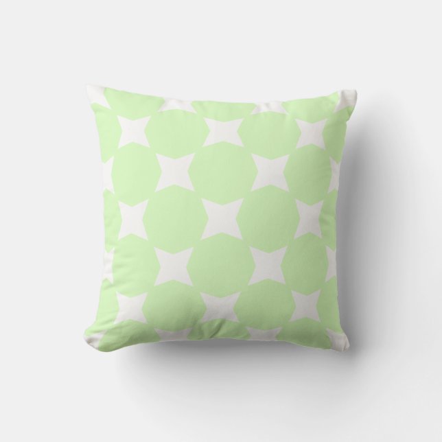 Almofada Design de padrão de estrela pastel verde lima e br (Frente)