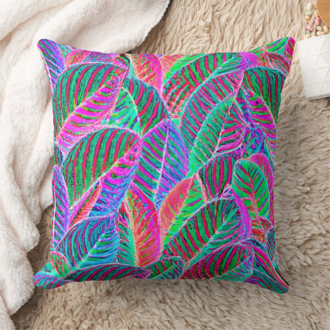 Almofada Design de padrão de folha vívida (Cobertor)