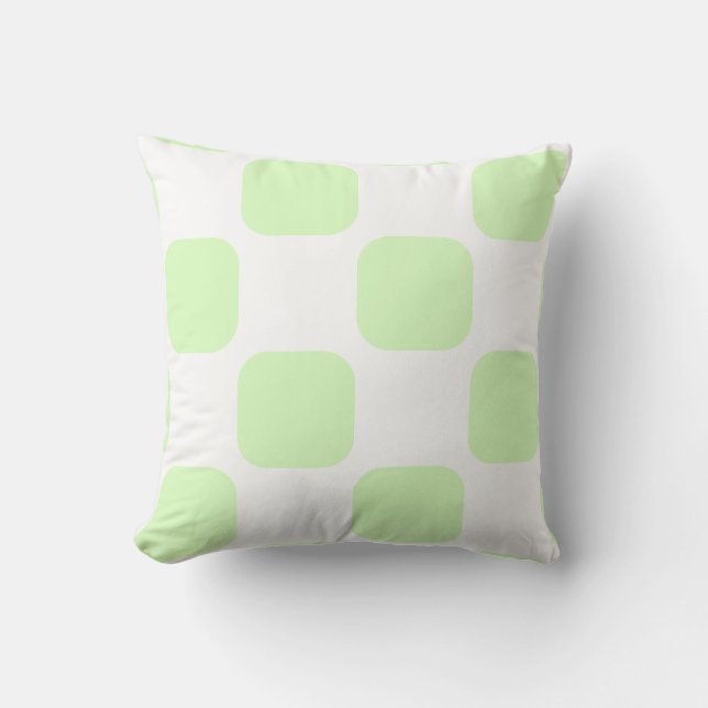 Almofada Design de padrão em squircle pastel branco e verde (Frente)